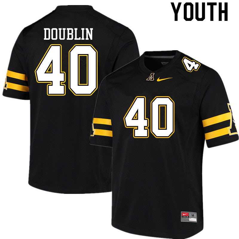 Youth #40 Logan Doublin Appalachian State Mountaineers College Football Jerseys Sale-Black